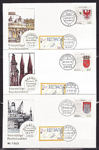 Германия, 1993, Гербы земель и городов, 6 конвертов СГ